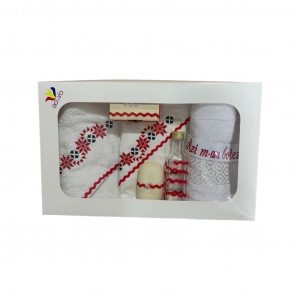 Trusou Botez cu Broderie Traditonal, rosu, en gros