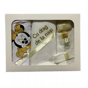 Trusou pentru botez,cu imprimeu,Mickey Mouse,galben auriu,6 piese, en gros