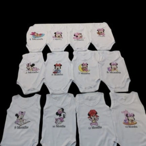 Set body bebe Disney, 12 piese, 1-12 luni, fetite, MAIOU - Img 2