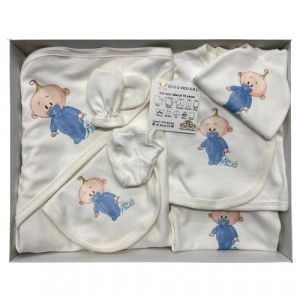 Set nou nascut, bebe, albastru, 10piese