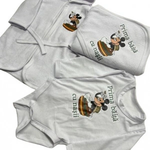 Set Prima baita, 3 piese, Mickey verde, en gros