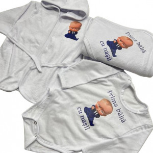 Set prima baita, Baby Boss. bleumarin 3 piese, en gros