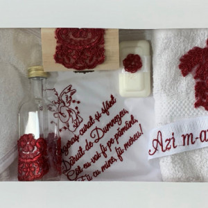 Trusou Botez cu Broderie 02, burgundy