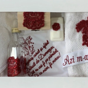 Trusou Botez cu Broderie 02, burgundy