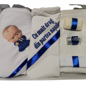 Trusou pentru botez, 6 piese, Baby Boss, albastru, en gros