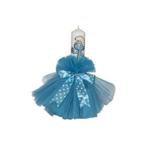 Lumanare de botez Strumf bleu