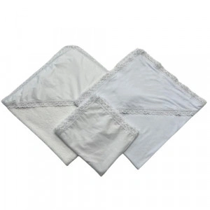 Set Prosop, Pled, Panza, culoare Alb, potrivit pentru brodat si imprimat