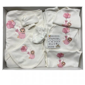 Set nou nascut, bebe, roz, 10piese