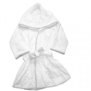 Halat de baie copii, bumbac alb, broderie la cerere,en gros