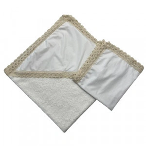 Set Prosop, Panza, culoare Crem, potrivit pentru brodat si imprimat