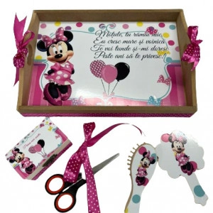 Tavita de turta, 5 piese, Minnie buline, cyclam