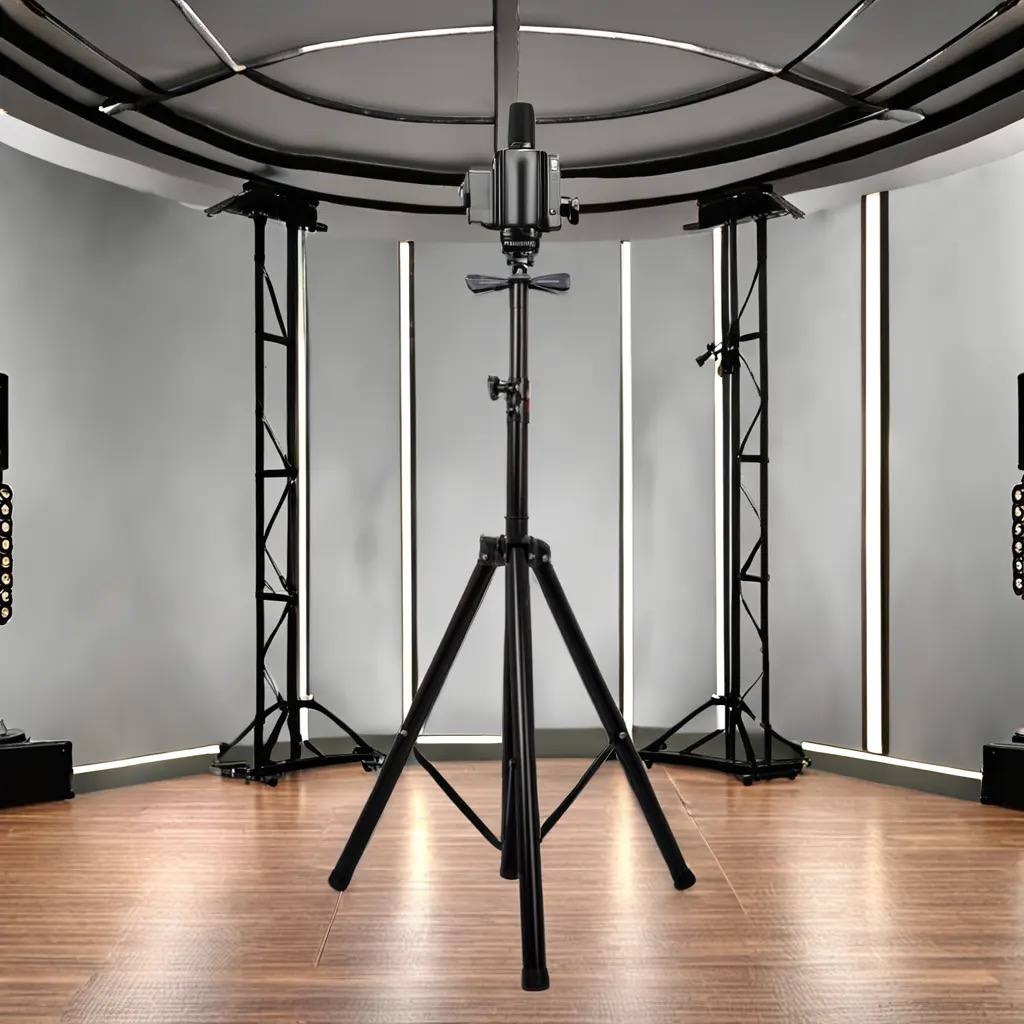 Stativ suport SMARTIX pentru boxe difuzoare, Trepied extensibil 110 CM, Negru - Img 2