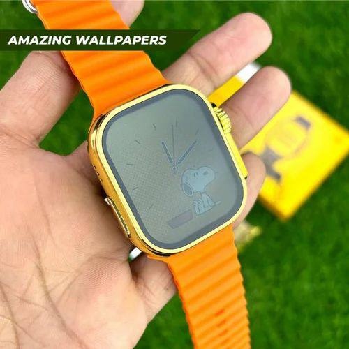Ceas Smartwatch Ultra 2.19 IMCH 49 mm, 2 Curele incluse, Moduri multiple, Termometru, Monitorizare somn, Orange-Auriu engros - Img 6