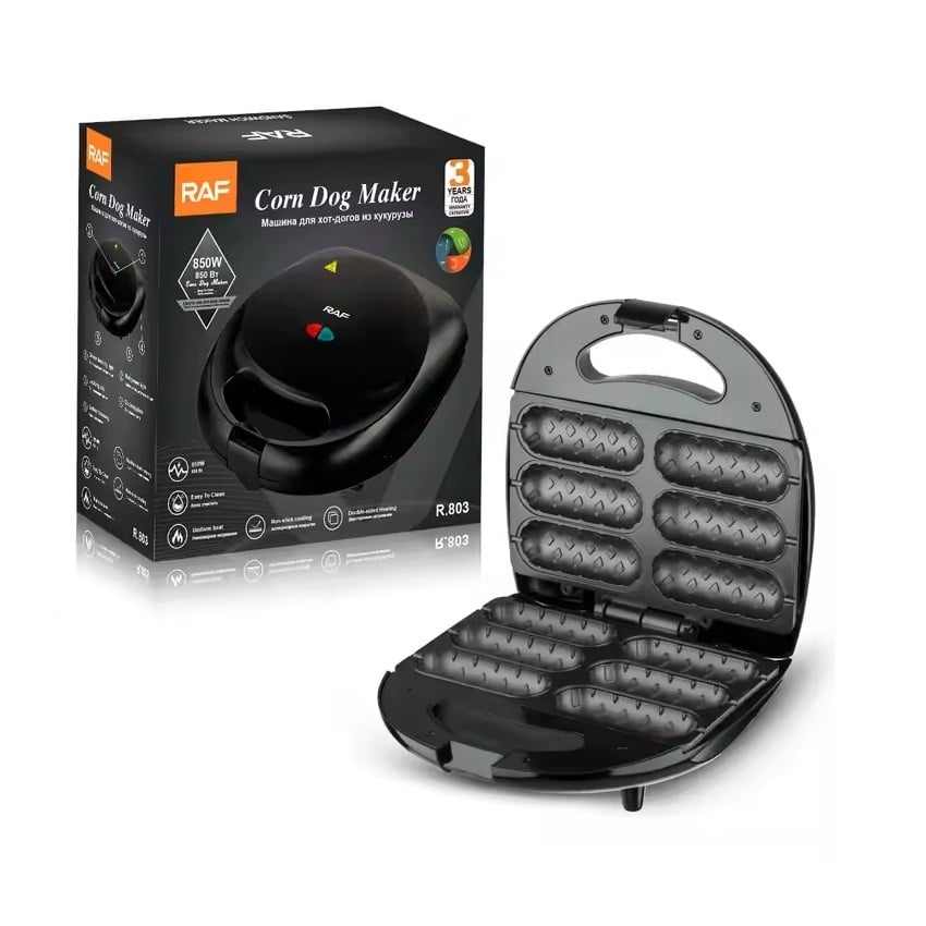 Raf R803 – Aparat electric pentru rulouri cu Hot Dog, 850W, 22x24x28 cm, suprafata antiaderenta, negru - Img 1