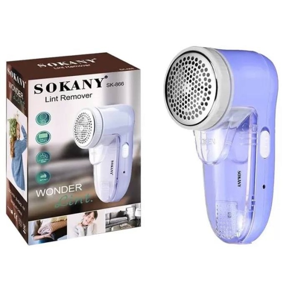 Aparat de curatat scame Sokany, cu acumulator, Mov