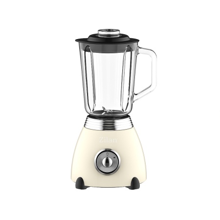 Blender 500W, Zilan ZLN1207 RETRO, capacitate 1.5L, 2 trepte viteza + functie Pulse, vas din sticla, lame inox