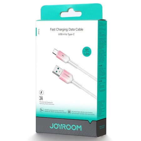 Cablu USB-C la Type-C, 1.2m Joyroom S-A42 – incarcare rapida 3A, transfer date, durabil, alb