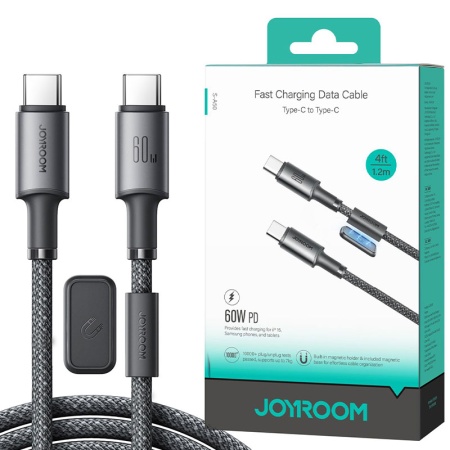 Cablu USB-C la Type-C 1.2m Joyroom S-A50 – incarcare rapida PD 60W, QC3.0, transfer date, gri