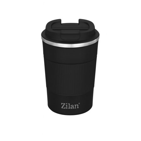 Cana termos cafea ZILAN, 380ml, inox, pereti dublii, mentine 8h rece / 4h cald, ZLN9878, negru