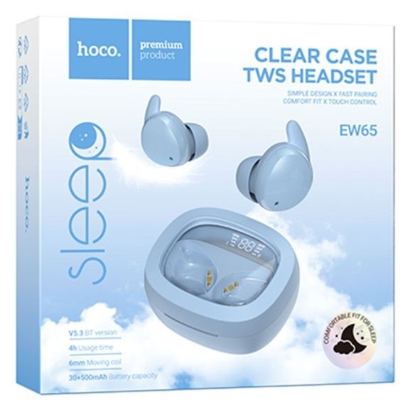 Hoco EW65- Casti Wireless, Ear Buds, Bluetooth 5.3, 180h StandBy, Noise Cancelling, 500mAh, Albastru