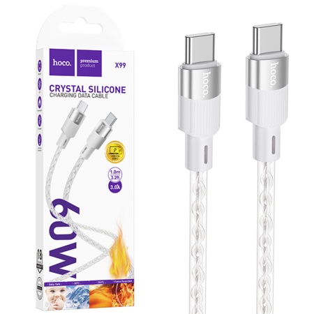Hoco X99 - Cablu Date si Incarcare Type-C PD60W QC3.0 3A 1m Gri