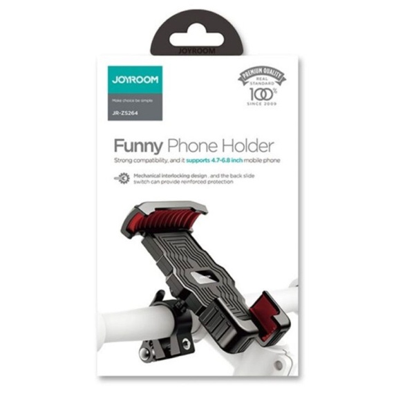 Joyroom JR-ZS264 - Suport Moto/Bike, cu cleme laterale, montaj Ghidon, MultiAngle, One-Push, Negru