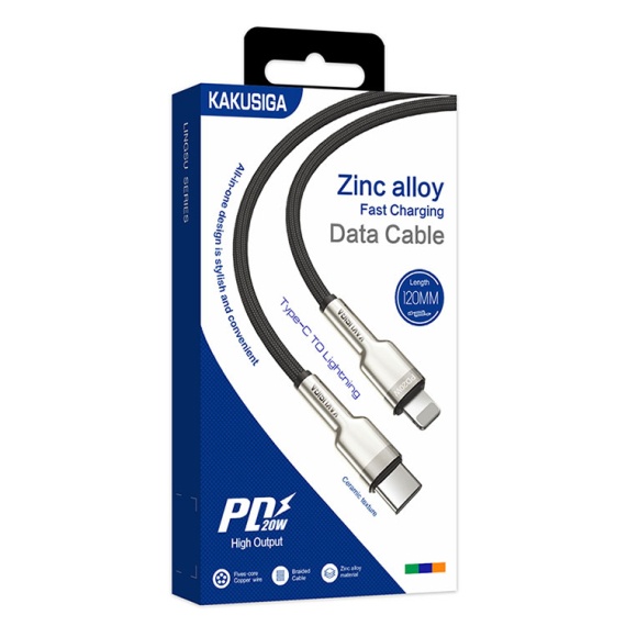 Kaku KSC-685 - Cablu Date si Incarcare, Type-C la Lightning, PD20W, QC3.0, 1.2m, Negru