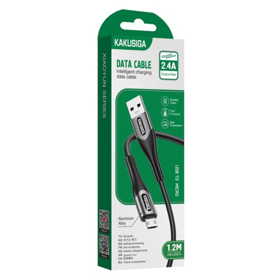 Kaku KSC-724 - Cablu Date si Incarcare, USB la MicroUSB, 18W, 2.4A, 1.2m, Negru