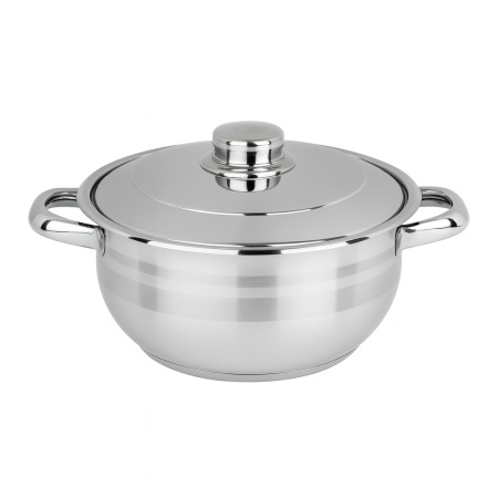 Oala inox cu capac COCINERA ZLN7246, 22 cm, 4L, fund 3 straturi sandwich, compatibilă inductie