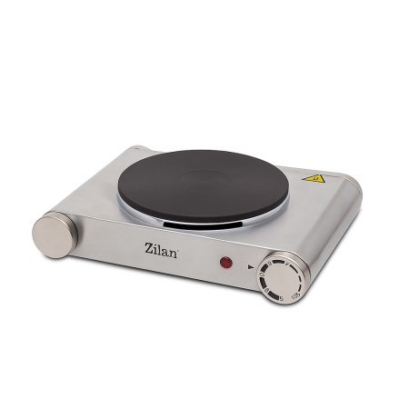 Plita electrica 1500W, Zilan ZLN0535, 1 ochi fonta, carcasa inox, termostat reglabil, protectie supraincalzire