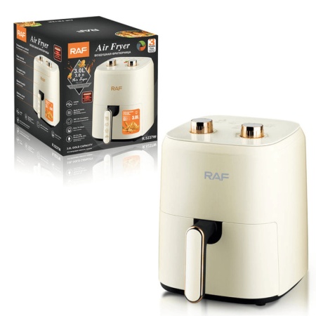 Raf R5237W – Friteuza cu aer cald 4.8L, gatire fara ulei, temporizator, antiaderenta, aurie