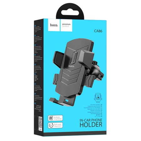 Suport auto Hoco CA86 – cu cleme laterale, montare ventilatie, multiangle, oneclick lock, negru