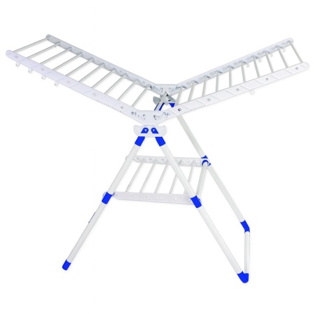Uscator rufe pliabil ZILAN MARRONE, 18m, plastic metal, constructie rezistenta, ZLN6072, alb-albastru