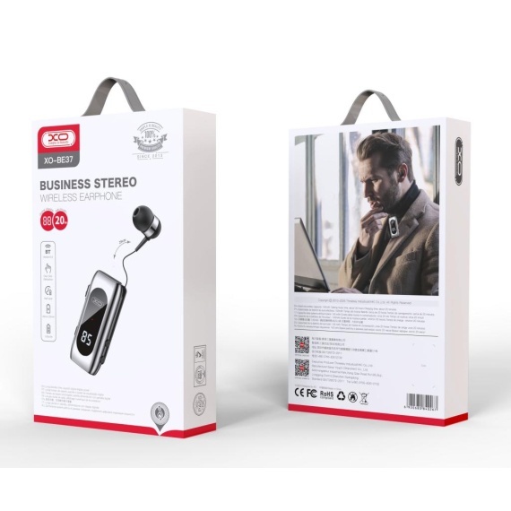 XO BE37 - Casti Wireless, In Ear, bluetooth 5.2, 140mAh, Afisaj digital, Negru