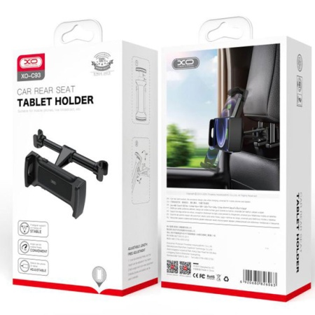 XO C93 – Suport auto cu cleme laterale pentru tetiera MultiAngle cu brat ajustabil, negru
