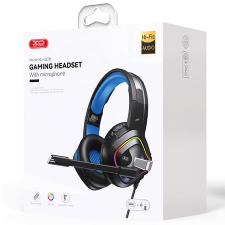 XO GE-08 – Casti gaming cu fir Over Ear 3.5mm + USB, negru