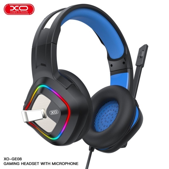 XO GE-08 - Casti cu Fir, Over Ear, 3.5mm, 1.2m cablu, Gaming, USB, Negru