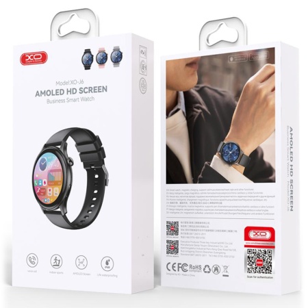 XO J6 - Smartwatch Amoled BT 5.0 Chen Shuo Round Sport Negru