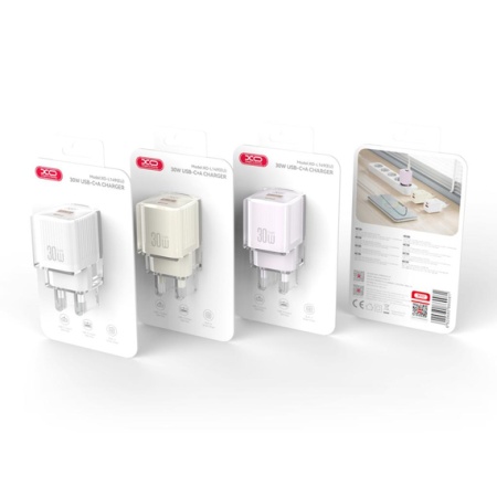 XO L149 – Incarcator retea 18W cu 1xUSB-C si 1xUSB-A 5V 3A, bej