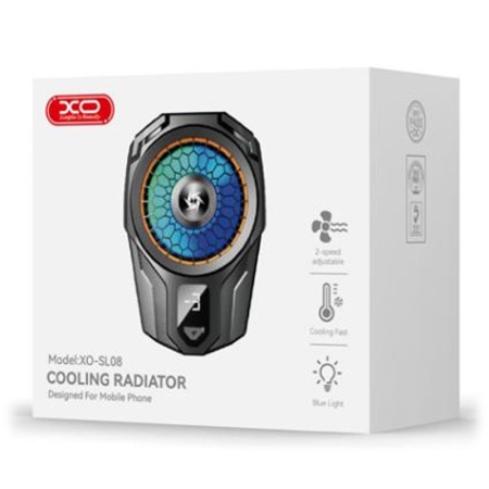XO SL08 - Cooler telefon cu cleme, Afisaj Temperatura, Type-C, LED Digital, Negru,