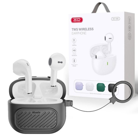 XO X26 – Casti wireless Ear Buds Bluetooth 5.1 cu Husa si Lanyard, negru