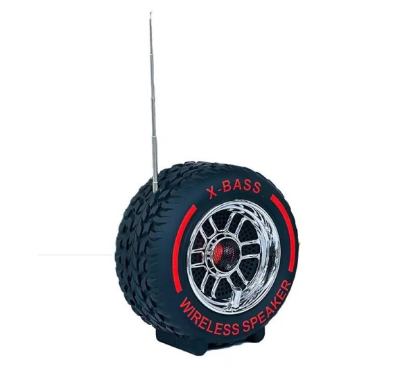 Boxa portabila in forma de anvelopa, 30W, Negru-Rosu