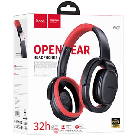 Casti wireless OverEar HOCO W67, Bluetooth 5.4, 300mAh, 32h, 180h stand-by, Open Hallow, BLISTER, BLACK