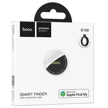 Dispozitiv anti-pierdere HOCO E100 tip AirTag pentru Apple Find My – certificat MFi, localizare rapida, alb