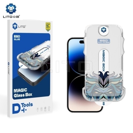 Folie protectie ecran Magic Clear LITO pentru APPLE iPhone 15 Pro, Glass Box, D+ Tools, Black