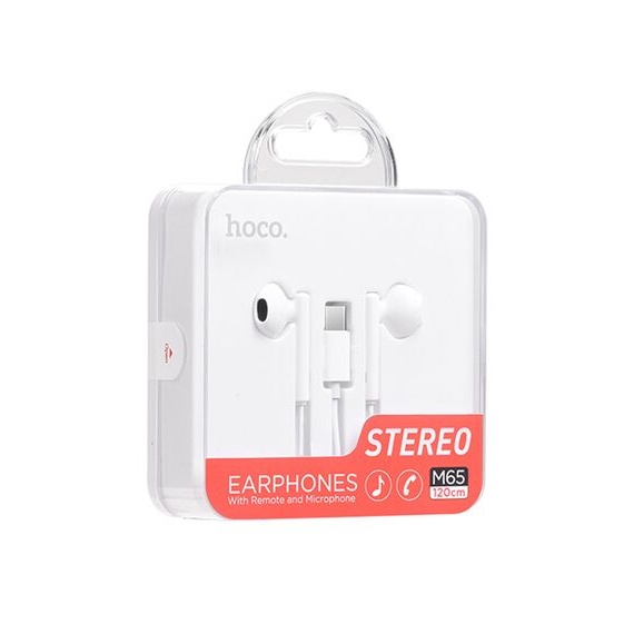 Hoco M65 - Handsfree, In Ear, Type-C, 1.2m, Driving, Alb