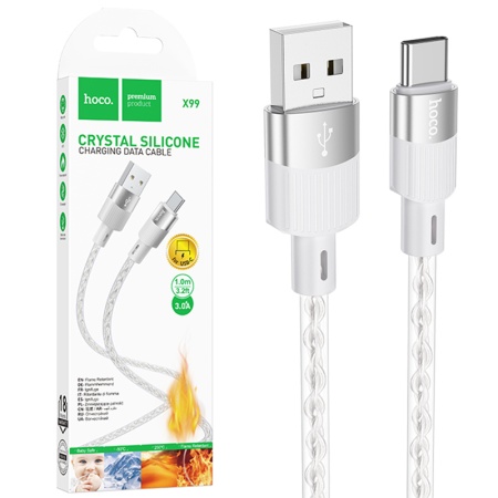 Hoco X99 - Cablu Date si Incarcare USB la Type-C 3A 1m Gri