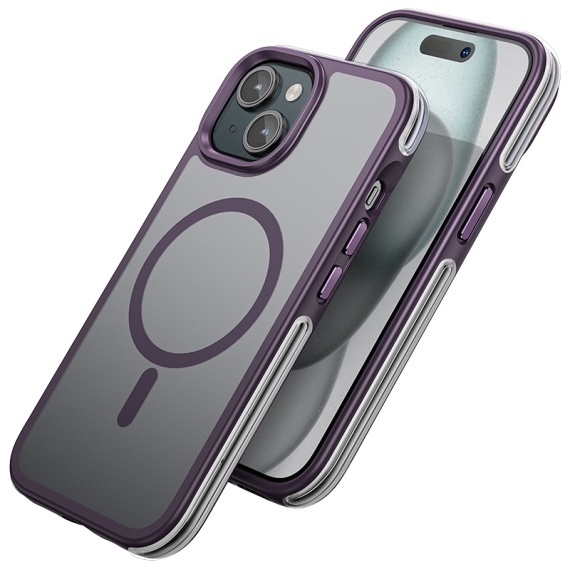 Husa Hoco AS5 - iPhone 15 Plus, MagSafe, GripEdge, Frosted, Violet