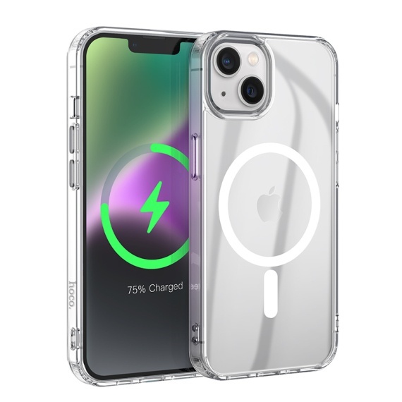 Husa Hoco - iPhone 14 Pro Max, MagSafe, ShockProof, Transparent