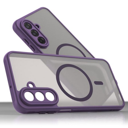 Husa MagFrost Pro pentru Samsung Galaxy A17 , PC+TPU, Matte MagSafe, finisaj frosted, Violet